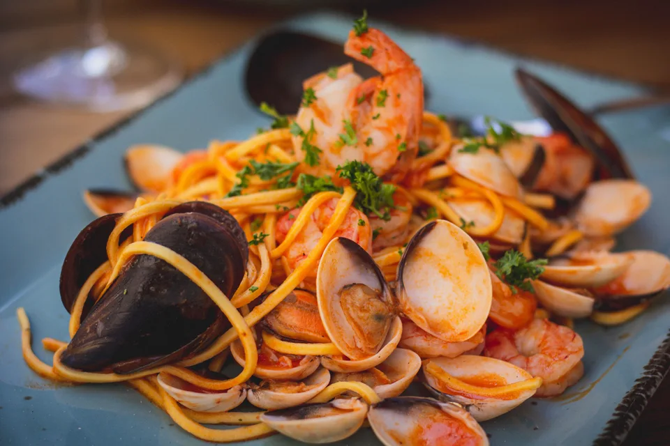 BookNoFees: Exempelbild: Spaghetti med skaldjur
